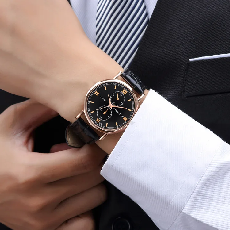 

KINGNUOS New Quartz Watch Men Luxury Brand Famous 2018 Casual Wrist Watches Male Clock Hodinky Montre Homme Relogio Masculino
