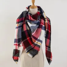 Za Winter Sarf 2016 Tartan Cashmere Scarf Women Plaid Blanket Scarf New Designer Acrylic Basic Shawls Women’s Scarves and Wraps