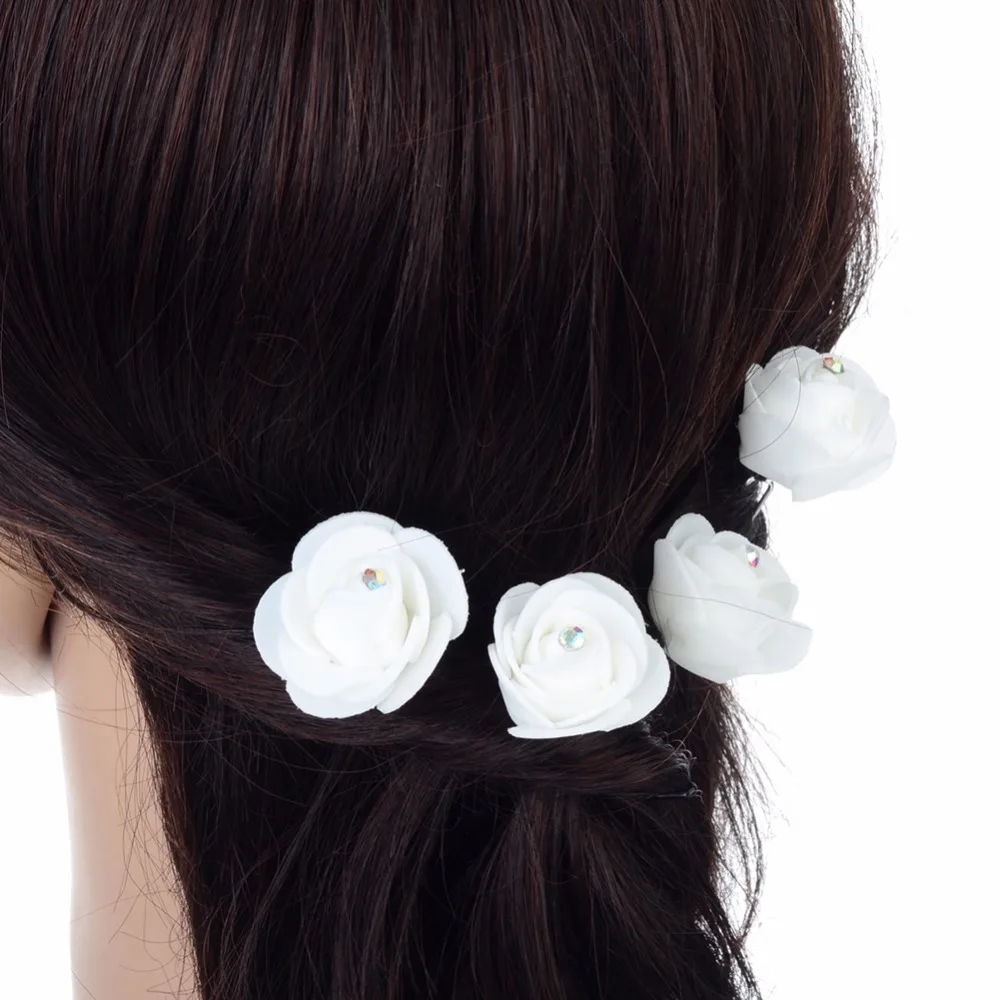 20Pcs Crystal New Fancy Hair Flower Clip Pin for Bridal Wedding Prom