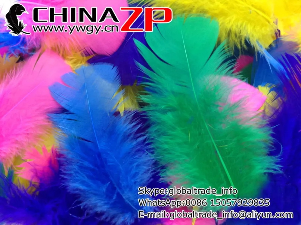 Wholesale Turkey Feathers, 1 4 lbs - BRIGHT MIX Turkey T-Base Plumage Wholesale Feathers (bulk)  14812
