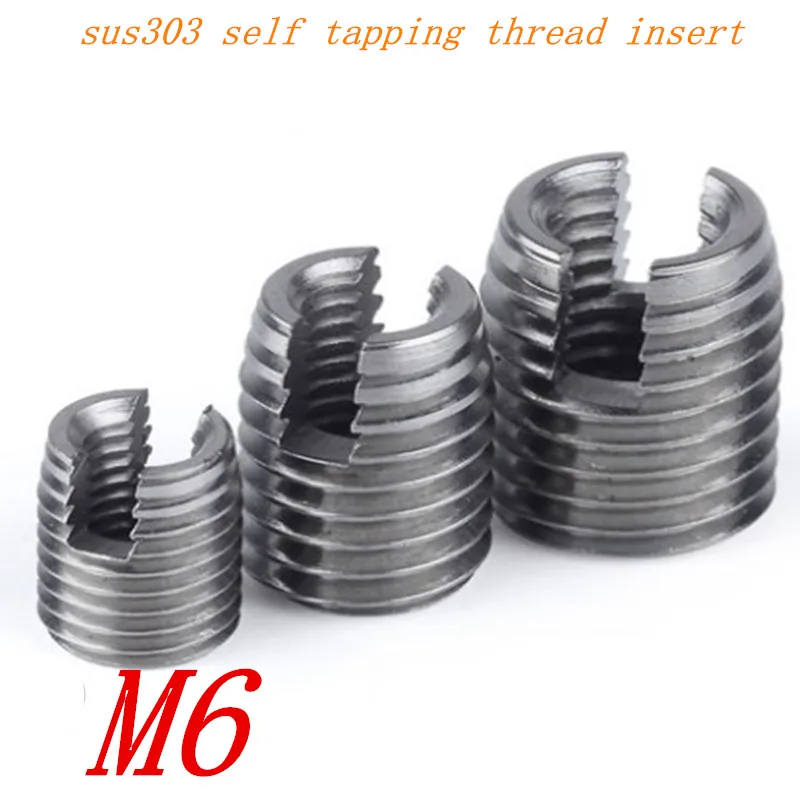 M8x 12mm Long Stainless Steel Self Tapping Insert Thread Repairing Metal Threads 