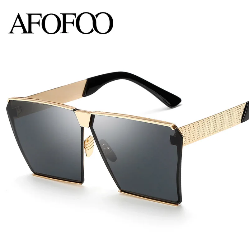 Модные большие солнцезащитные очки AFOFOO с металлической оправой квадратные