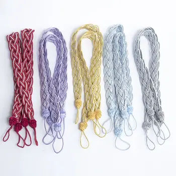 

2Pcs/Pair Curtain Clips Straps Lovely Handmade Clamps Woven Holder Tiebacks Holdbacks Drapery Rope Home Decorative Accessaries