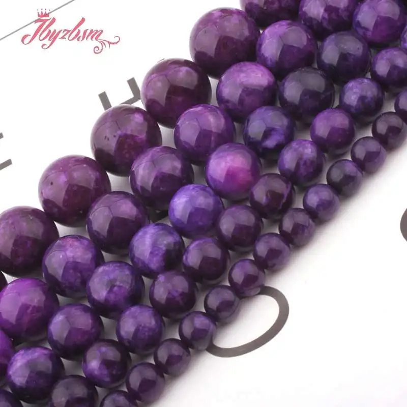 Гладкие Круглые Бусины Charoite Jades незакрепленные каменные бусины для