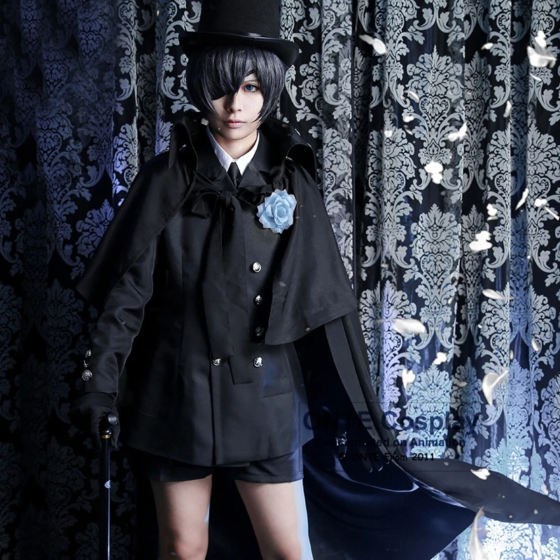 

14 Part in 1 set Anime Black Butler Ciel Phantomhive Funeral Cosplay Cotumes Halloween Men Fancy Party Complete Outfit set