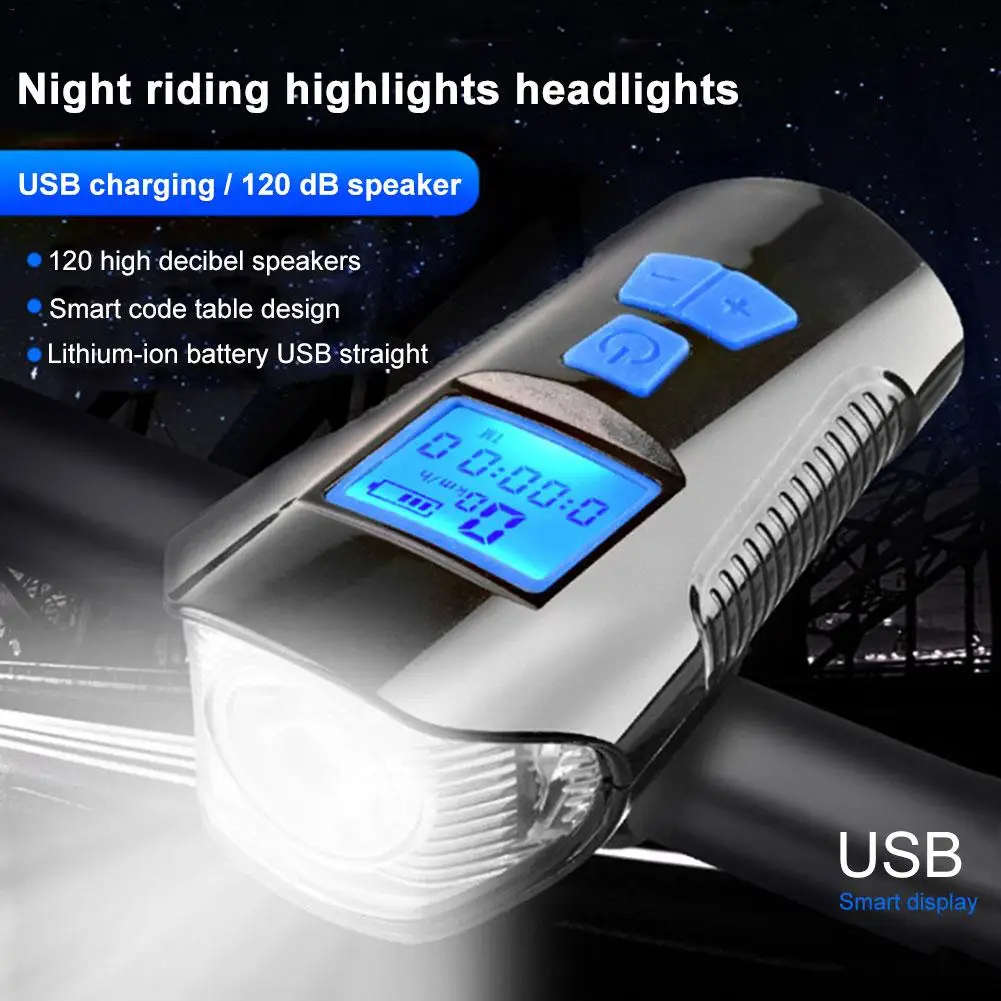 Ночной велосипедный головной светильник для езды на велосипеде с компьютерным ездом, мигающий светильник с бликами, автомобильный головной светильник, водонепроницаемый usb зарядный рожок, светильник