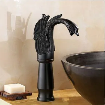 

Basin Faucets New High Swan Faucet Arch Design Luxury Wash Mixer Taps Brass Hot And Cold Taps Gold Plated Single Hole Tap