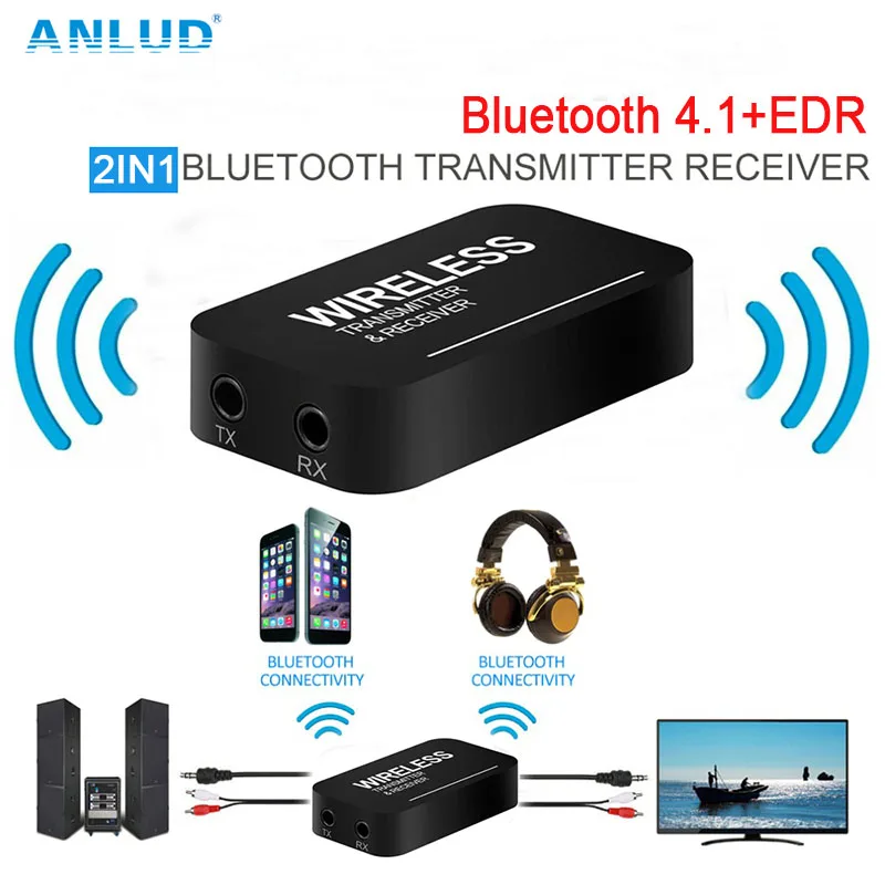 ANLUD Bluetooth Transmitter Receiver Adapter 2IN1 3 5 font b Car b font TV Transmissor font