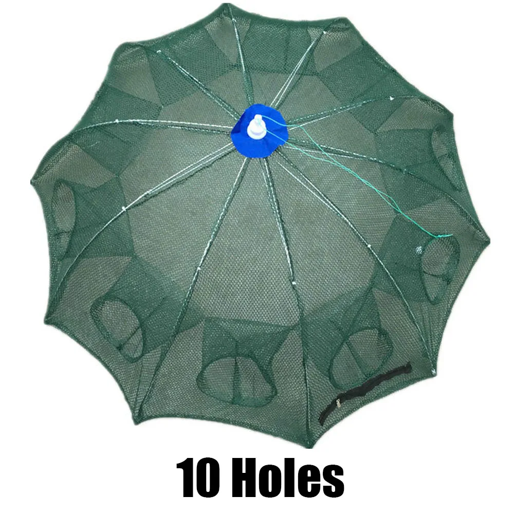 

Strengthened 6-20 Holes Automatic Fishing Net Shrimp Cage Nylon Foldable Crab Fish Trap Cast Net Cast Folding Fishing Network