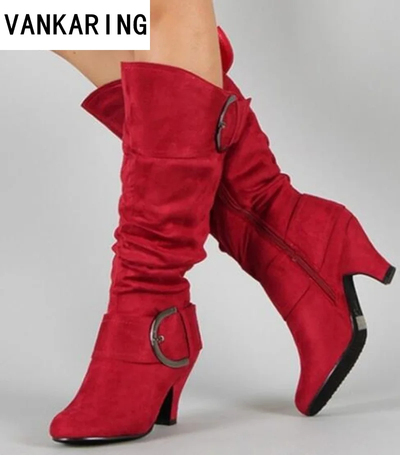 

faux leather autumn winter mid calf shoes woman ankle boots cozy round toe black red casual platform shoes winter warm snow boot