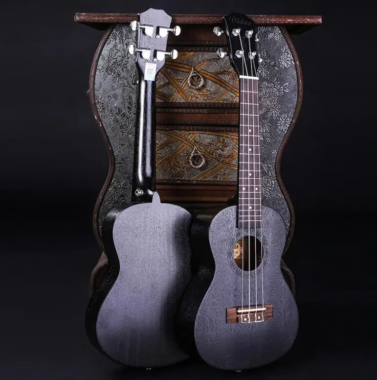 

23 inch ukulele black mahogany ukulele Hawaiian four-string small guitar beginner practice free shipping