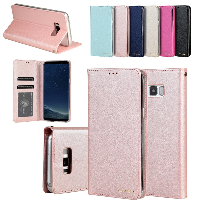 

CMAI2 For Samsung Galaxy S7 Edge Case Leather Silk Magnetic Flip Wallet Cover For Galaxy S7 / S7 Edge Case Silicone With Stand