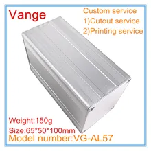 4 шт./лот экструдированные профили распределительная коробка 6063-T5 алюминиевый корпус Чехол 65*50*100 мм серебристый цвет для контрольного оборудования