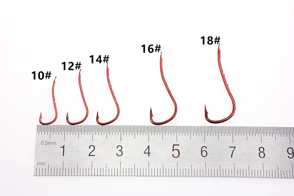 Rompin 100 шт./лот красный Baitholder Ryusen Kentuki крючок центральный жильный рыболовный крючок Размер 10-18 земляной червь Ryusen рыболовные крючки