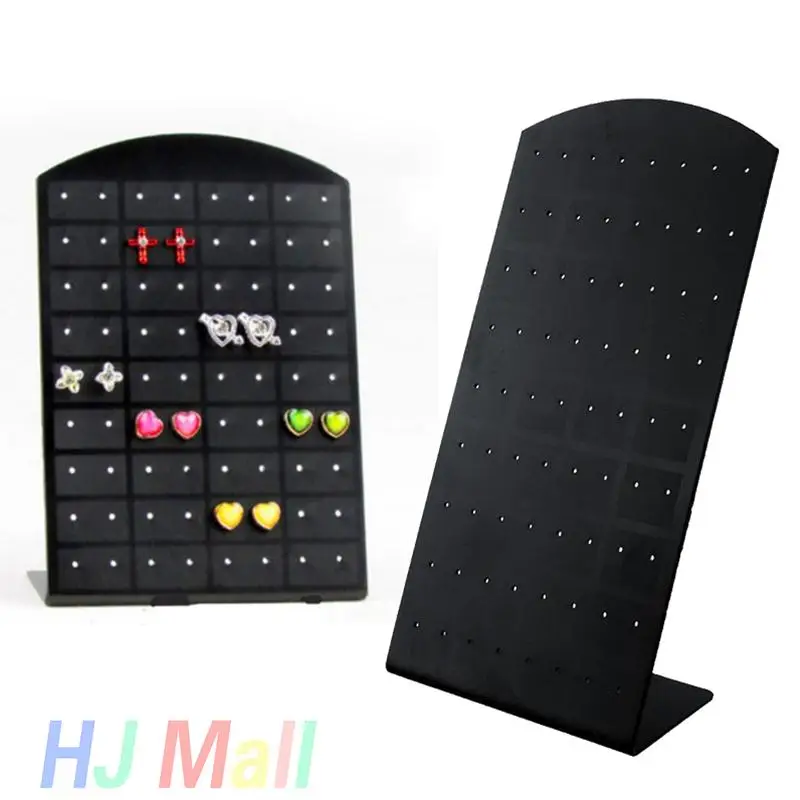 

72 Holes Earrings Jewelry Show Black Plastic Display Stand Holder Showcase