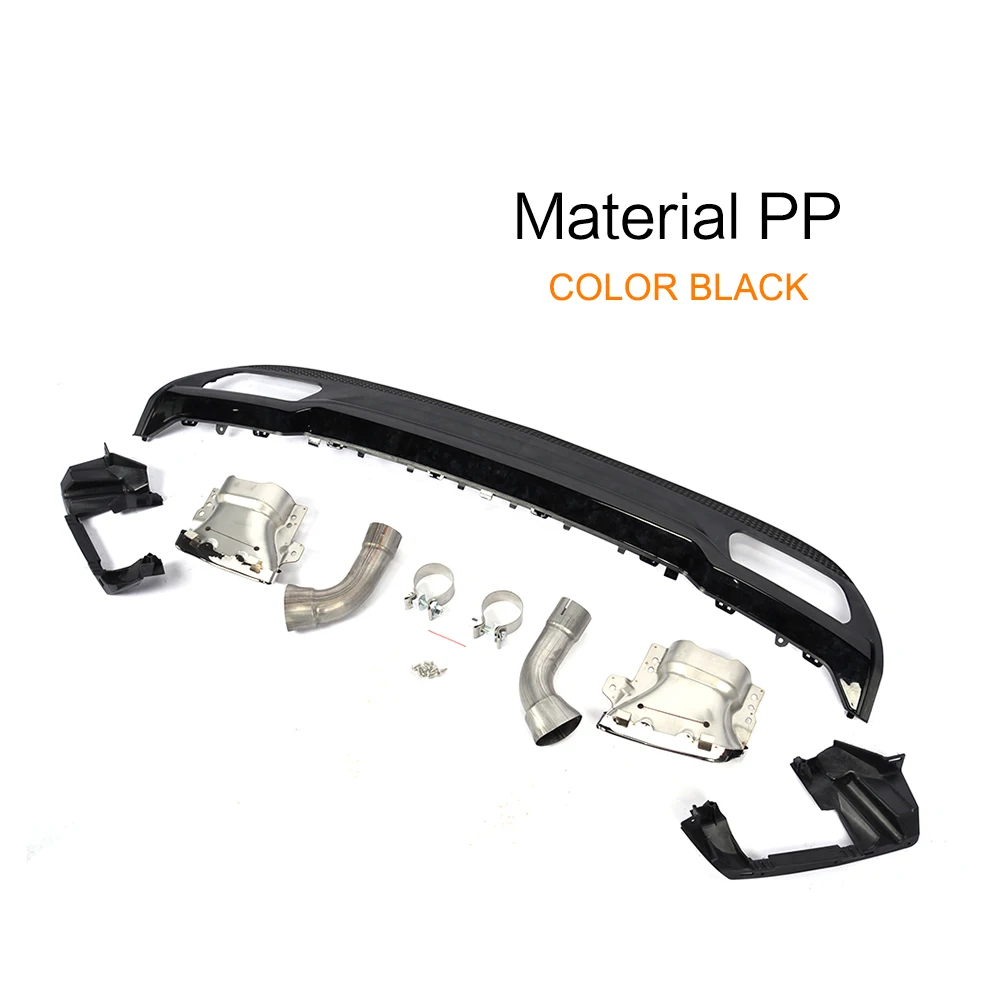 PP заднего бампера для губ Диффузор автомобиля глушитель выхлопной для Mercedes Benz- A260 к A45