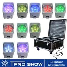10 шт./лот беспроводной светодиодный прожектор par с мультичипом RGBWA UV на батарейках сценический светильник Dmx512 контроль вверх светильник ing украшение события свадебный отель