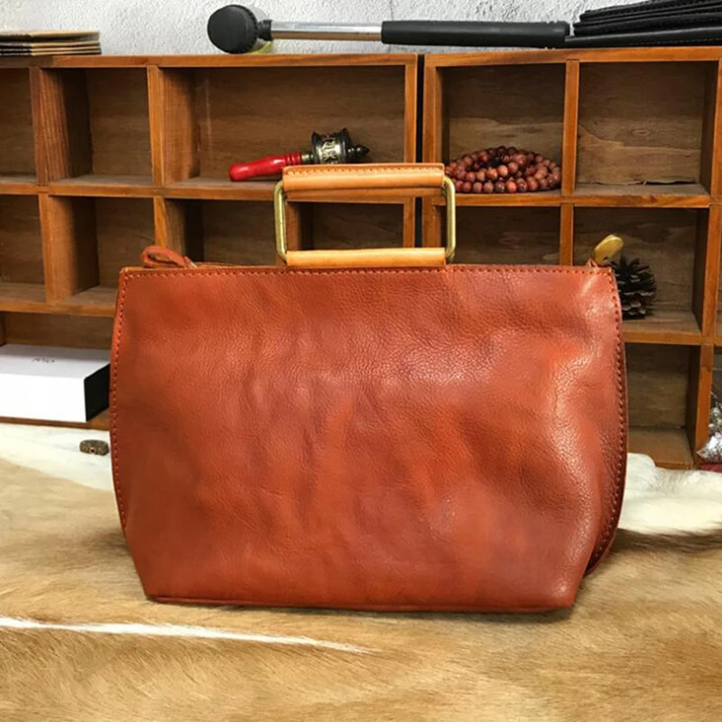 

Cowhide Woman Bag Vintage Large Capacity Ladies Tote 100% Genuine Leather Strap Shopping Handbag Fashion Crossbody Shoulder Bags