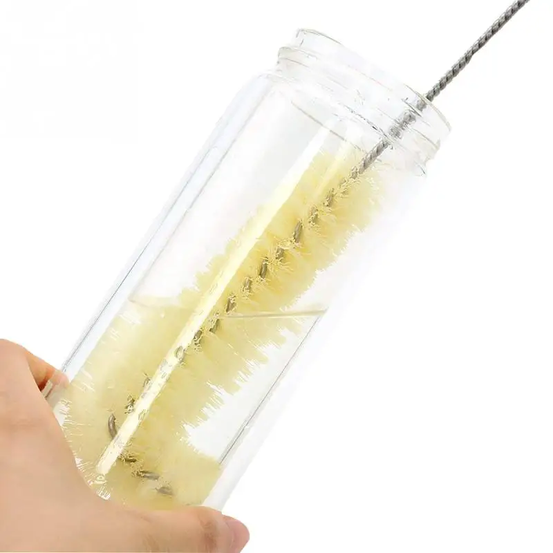 40 см прочная желтая длинная Щетка Для Очистки Ручка спиральная бутылочная щетка для бутылок удобная ручка легко чистить углы