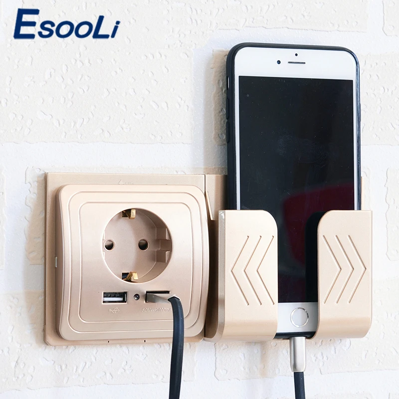 

EsooLi Wall Charger EU Plug Dual 2 USB Ports Electric Adapter Charging USB Wall Power Socket Plug Outlet Panel Power Charging