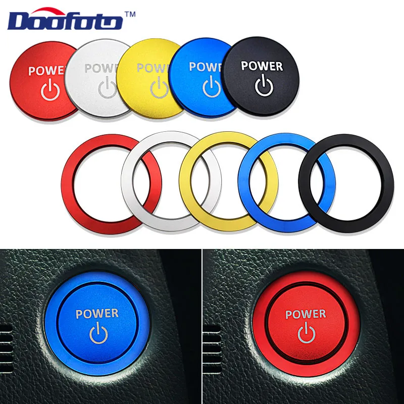 

Doofoto Car Styling Sticker Accessories Start Stop Engine Button Power Fit For Toyota Prius Corolla Avensis Vellifire Cover Ring