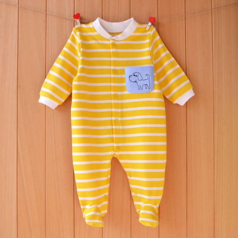 

Baby clothes Baby Pajamas with Footies O-Neck Long-Sleeves Buttons-Up One-Piece Baby Footies Sleepers 3-12 Months