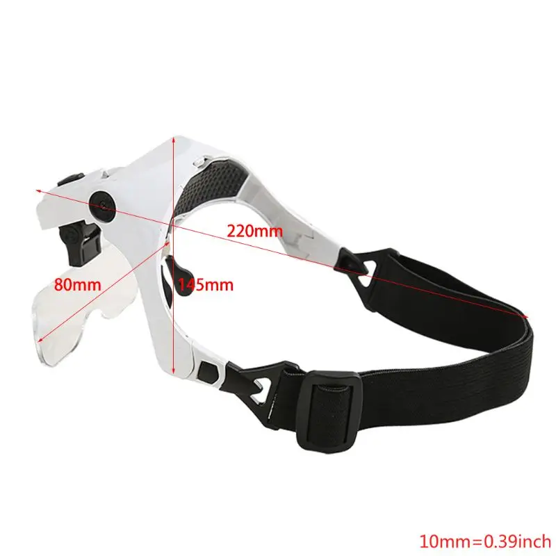 

Glasses Magnifier Glass, 5 Lens Loupe Eyewear Magnifier With Led Lights Lamp,Headband Led Magnifying Glass For Reading