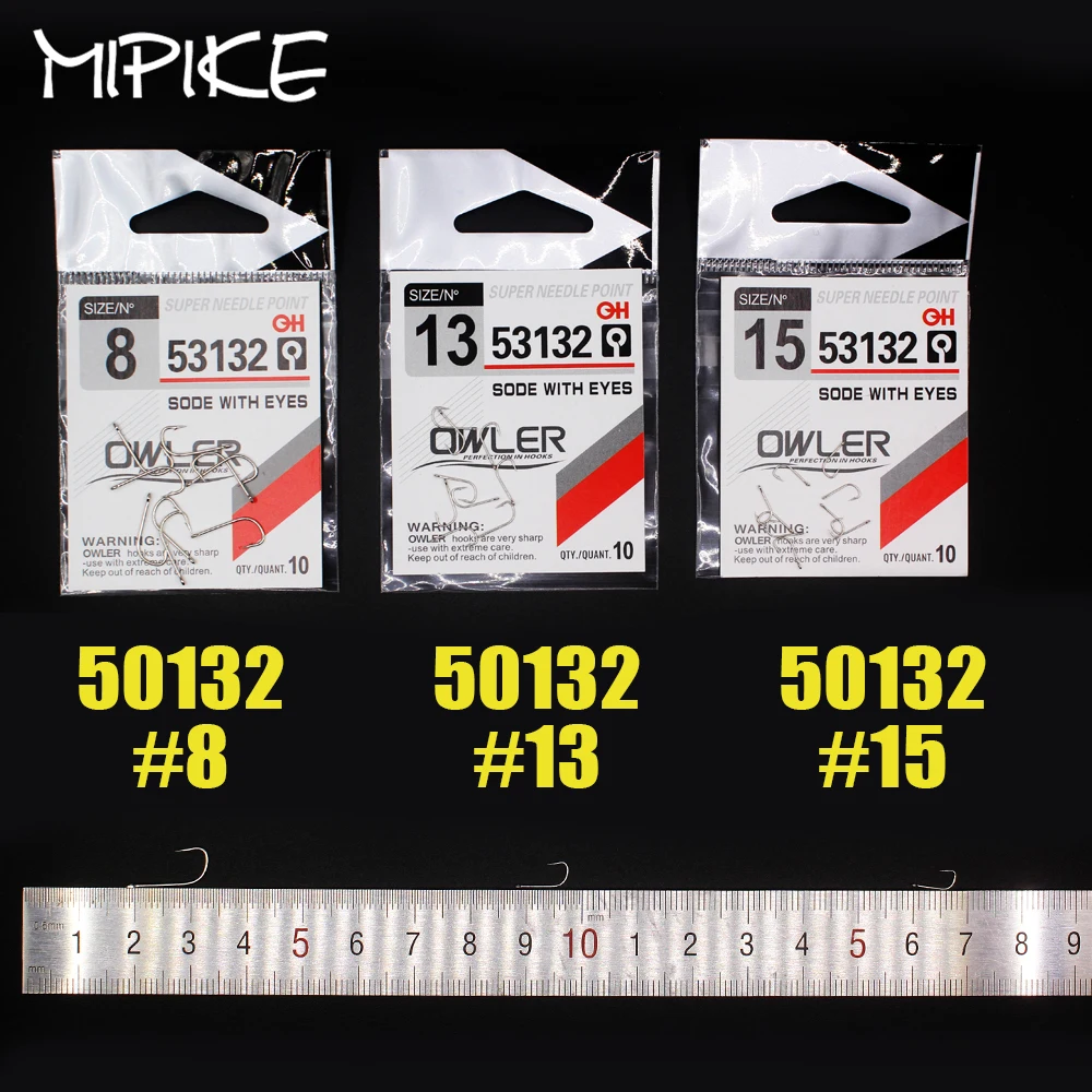 10pcs Fishing Hook SODE with eyes Barbed Fishhook Bent Fly Fishing Tackle hook AD Sharp Ringed Carp Hook GAC