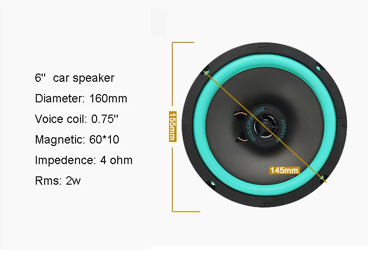 Коаксиальный кабель автомобильного гудка аудио 160 мм 602 12V 6,5 inch громкий Динамик Мощность Динамик 2 way машинный музыкальный плеер Высокое стерео 4ohm Динамик