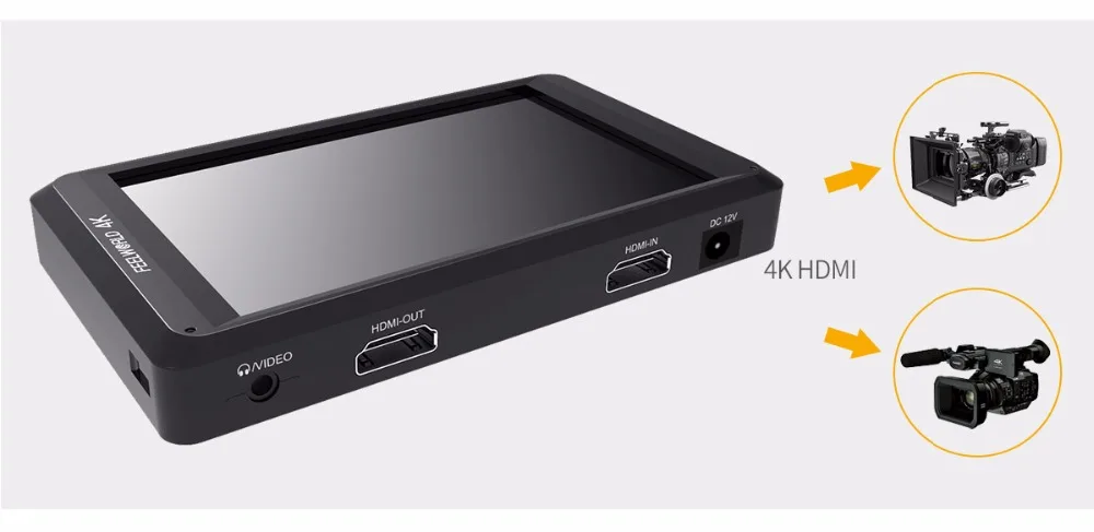 Feelworld FW450 4," ips 4K монитор HDMI камера полевой монитор 1280x800 HD портативный ЖК-дисплей для DSLR для Canon Nikon sony Fujifilm