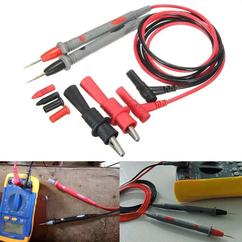 

1pc 1000V 20A Probe Test Lead + Alligator Clips Clamp Cable Wire Test For Digital Multimeter Tester IC Pins Mayitr