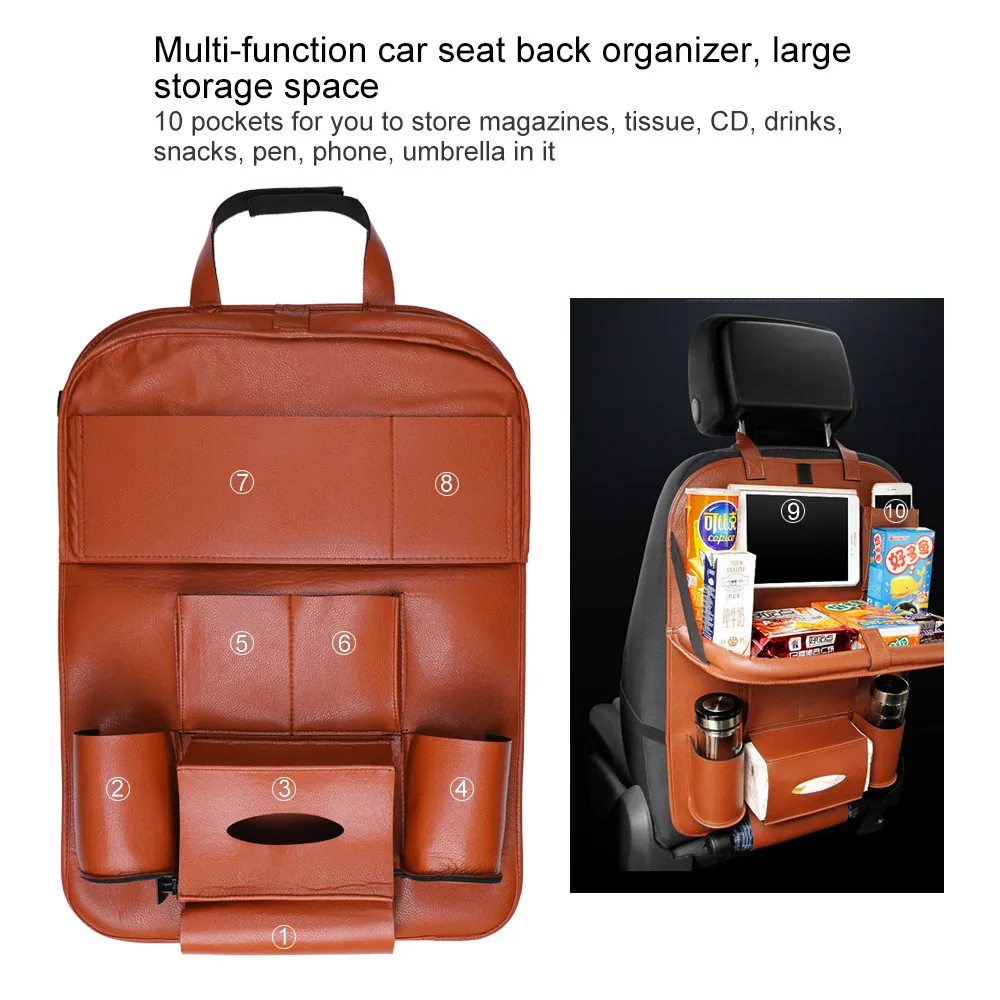 Onever Premium Car Backseat Organizer with Foldable Table