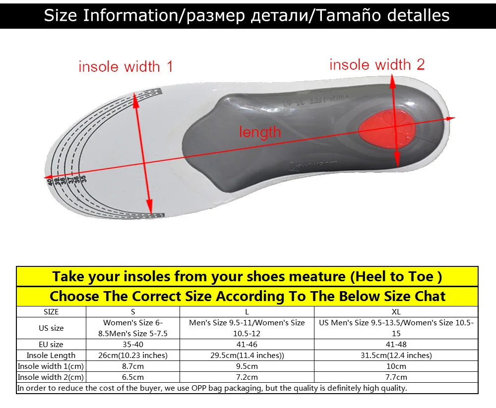 EXPfoot Высококачественные Ортопедические гелевые стельки с высокой поддержкой свода стопы, гелевые подушечки для пятки, 3D ортопедические подошвенные стельки с поддержкой фасцита, Размеры s 35-48