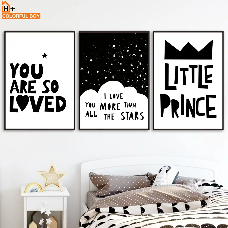 Colorfulboy Roket Tangan Dinding Seni Hitam Putih Kartun Poster Kanvas Lukisan Dinding Gambar Nordic Style Kids Dekorasi Canvas Painting Wall Pictureswall Art Print AliExpress