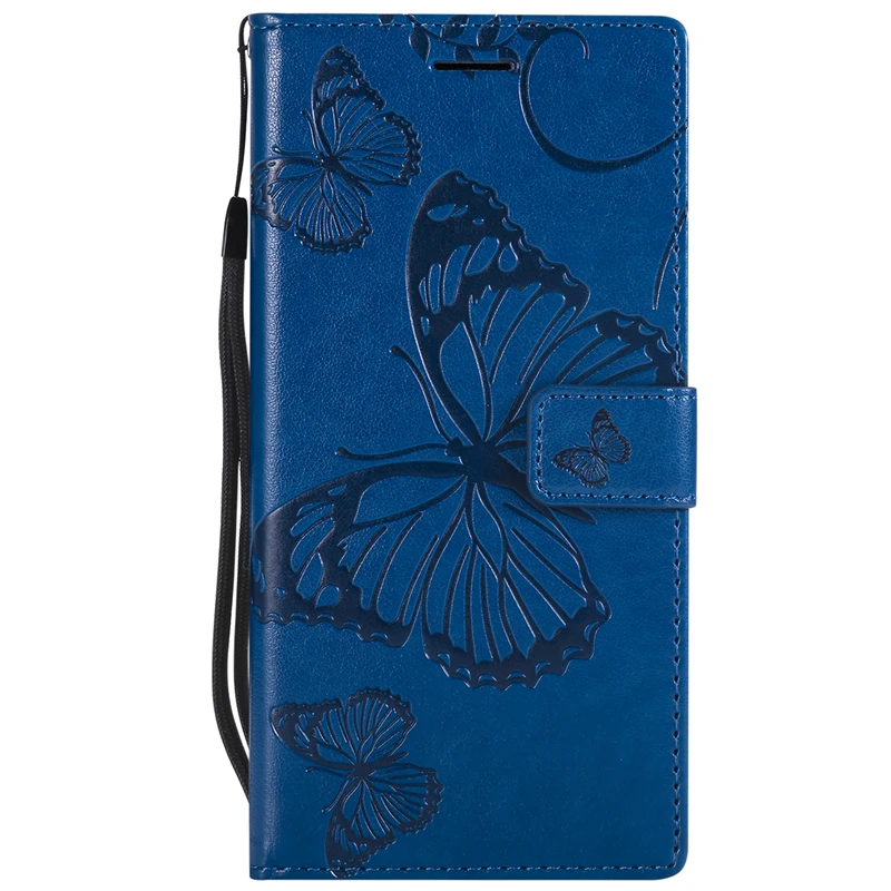 Двойной 3D в форме бабочки бумажник флип чехол для LG G7 ThinQ V20 V30 V40 Q6 Q8 на LG K4 K8 K10 X Мощность Stylus 2 3 4 принципиально Капа - Цвет: dark blue
