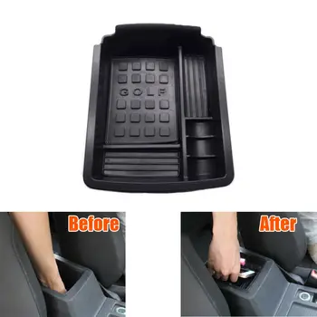 

BBQ@FUKA Car Tidy Storage Box Pallet Case Center Console Armrest Fit For 13-2015 VW Golf 7 MK7