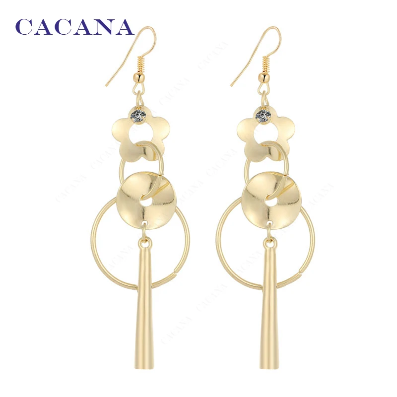 CACANA Dangle Long Earrings For Women Plum Flower With Round Top Quality Bijouterie Hot Sale No.A465 A466