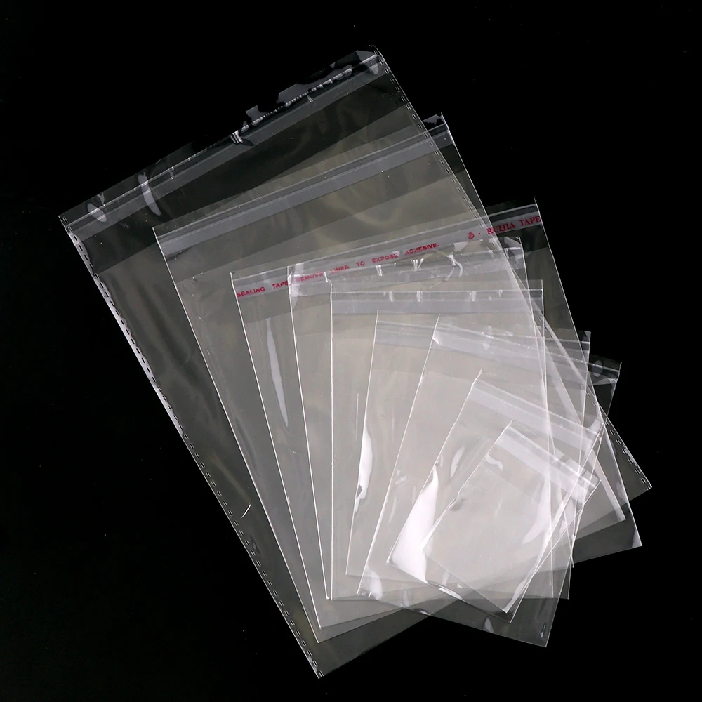 200 шт./лот 17 размеры сумки для хранения Ясно самоклеющиеся Печать пластик упаковка мешок многоразовая целлофановая упаковка OPP поли сумки