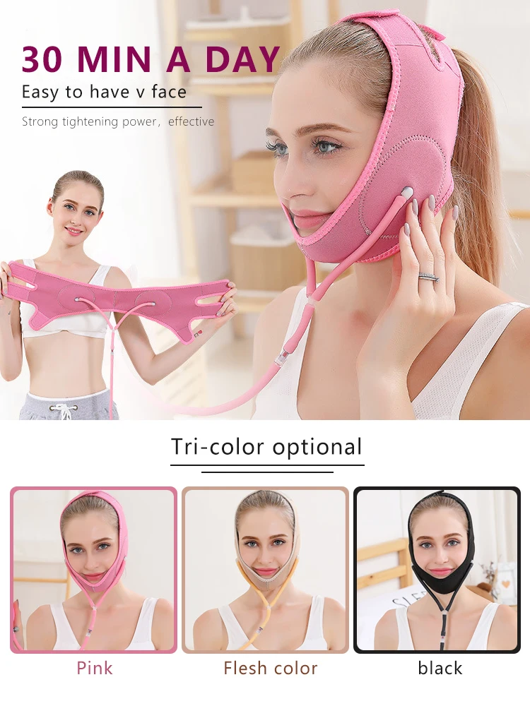 Inflatable Face Lifting Slimming Tight Band Mask Belt Airbag Facial Bandage Natural V Shaped Cheek Double Chin Beauty Care Tool