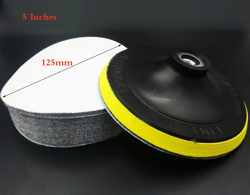 20 pcs/lot 125mm Abrasive Sponge Sandpaper Sanding Pad For Flocking