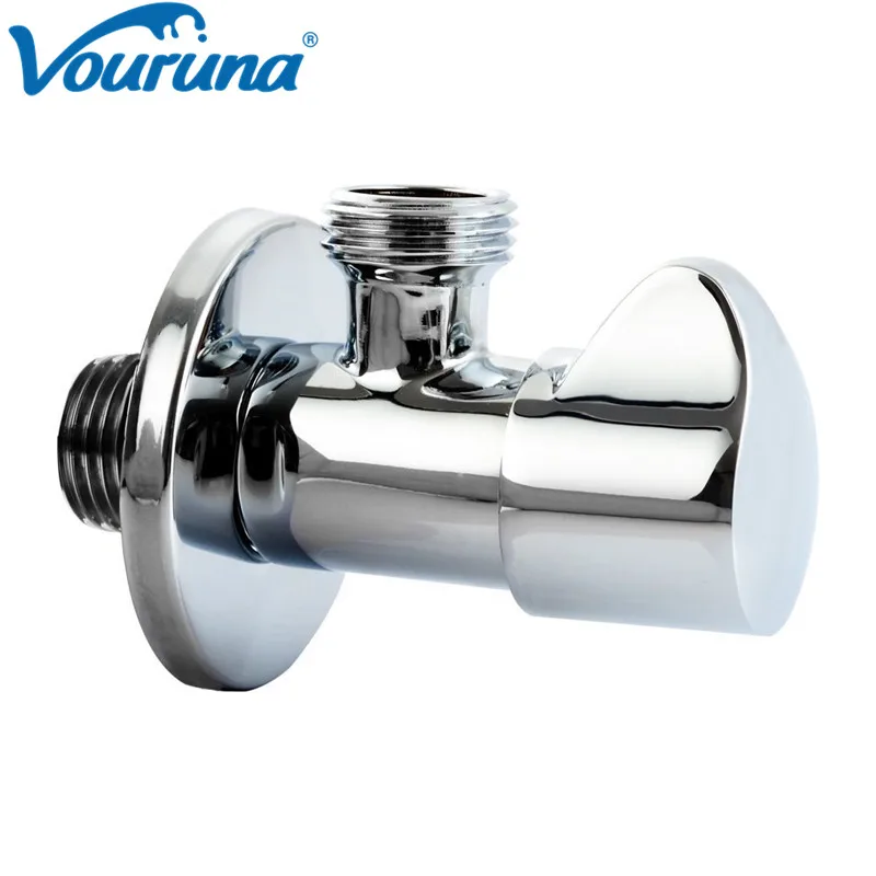 

Round Triangle Adapter Angle Valve Bathroom G1/2 inch Male IPS connections for Faucet and Toilet, Wall Mounted Polished Chrome