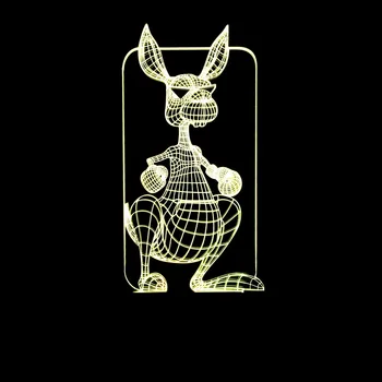 

New 7 Colorful Kangaroo 3d Night Light Touch Remote Control 3d Lighting Lamp Wireless Usb Led 3d Lamp