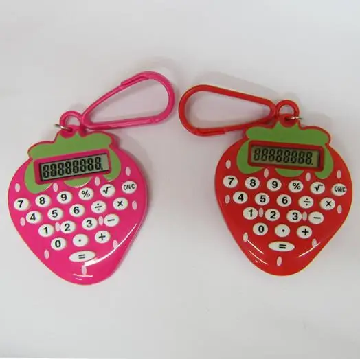 

Cute computer cartoon mini 8-bit calculator creative strawberry keychain