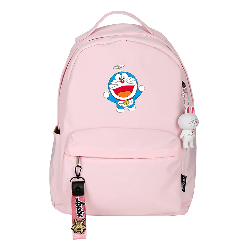 

Doraemon Kawaii Cat Printing Backpack Candy Color Women Cute Backpack Canvas School Bags Pink Travel Backpack Mochila Feminina