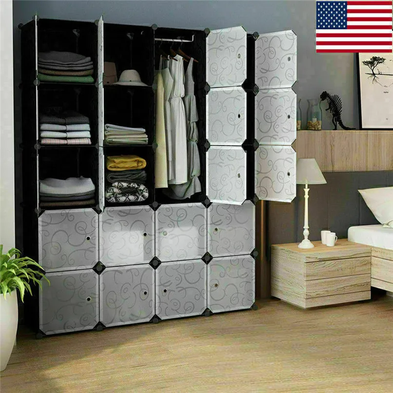 Shelf Storage 20Pcs Cabinet Buckle Connectors Cube DIY Modular Closet Organizer Wardrobe Rack Clothes Shelf Storage Cabinet #2u (10)