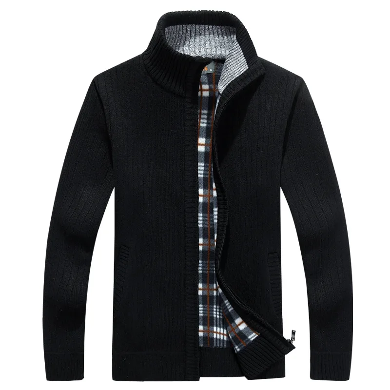 جديد الشتاء رجل سترة العلامة التجارية الأزياء الوقوف طوق ضئيلة الدهون سستة الصوف عارضة Sweatercoat الرجال رشاقته سترة معطف 3XL BF1385