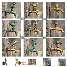 Premintehdw G1/" открытый кран настенное крепление Твердый латунный животный сад античный Сельский старинный кран кошка собака птица утка Улитка белка