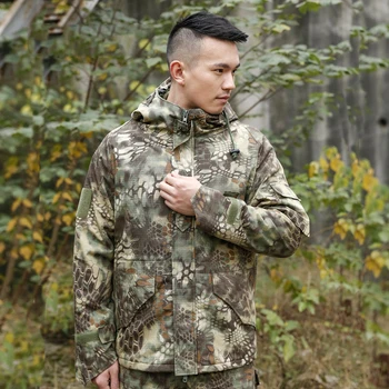 

Winter Tactical Jacket Men Military Uniform Camouflage Fleece Coat Army Waterproof Hooded Trench Coat Thicker Warm Camo Jacket