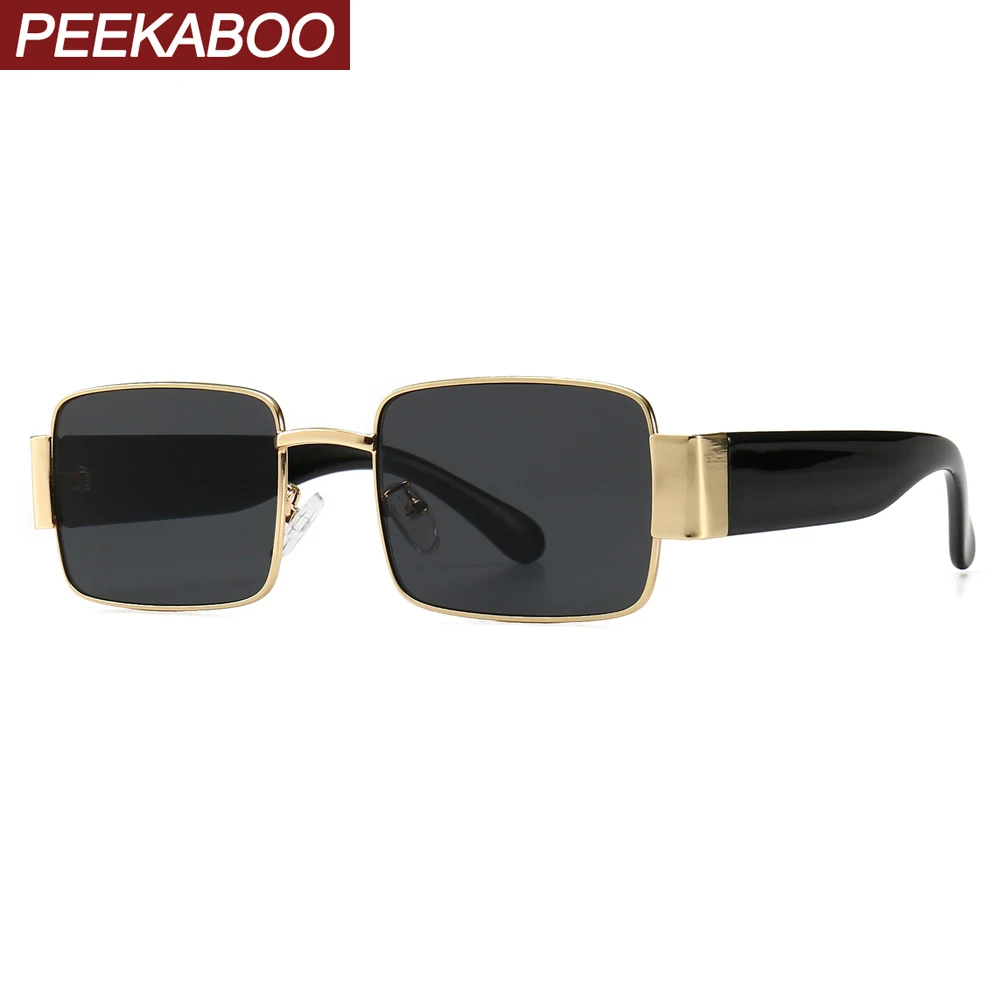 Peekaboo, черные, золотые мужские солнцезащитные очки, Мужская Металлическая оправа, красный, желтый, зеленый, Летний стиль,, солнцезащитные очки для женщин, квадратные, uv400
