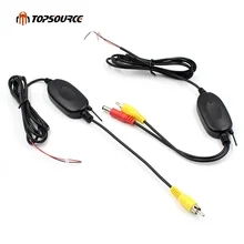 TOPSOURCE 2017 2.4ghz Wireless RCA Video Transmitter Receiver Kit for Car DVD Monitor GPS RearView CCD Cam Reverse Backup Camera